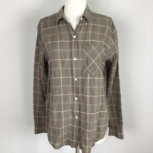 Current Elliott Khaki Plaid Button Down size 0 (xs